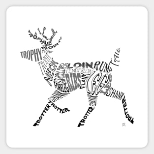 Deer Typogram Magnet